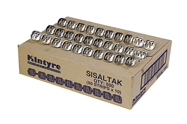Foil fastener box of 500, ideal for secure insulation attachment.