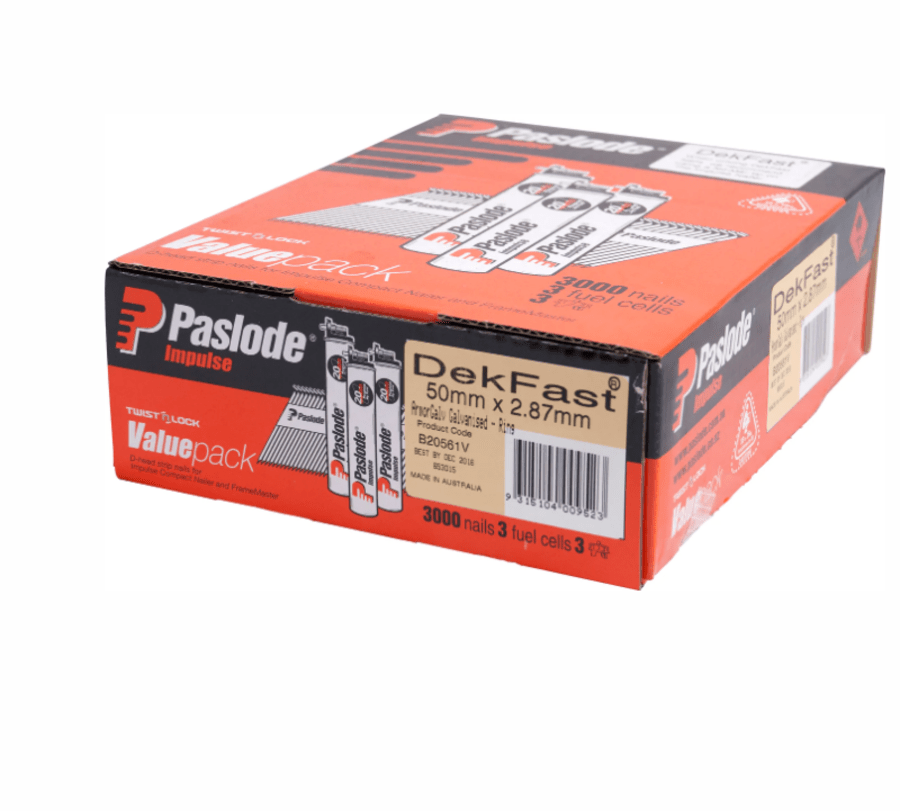 Impulse dekfast 50mm nails for versatile decking projects.