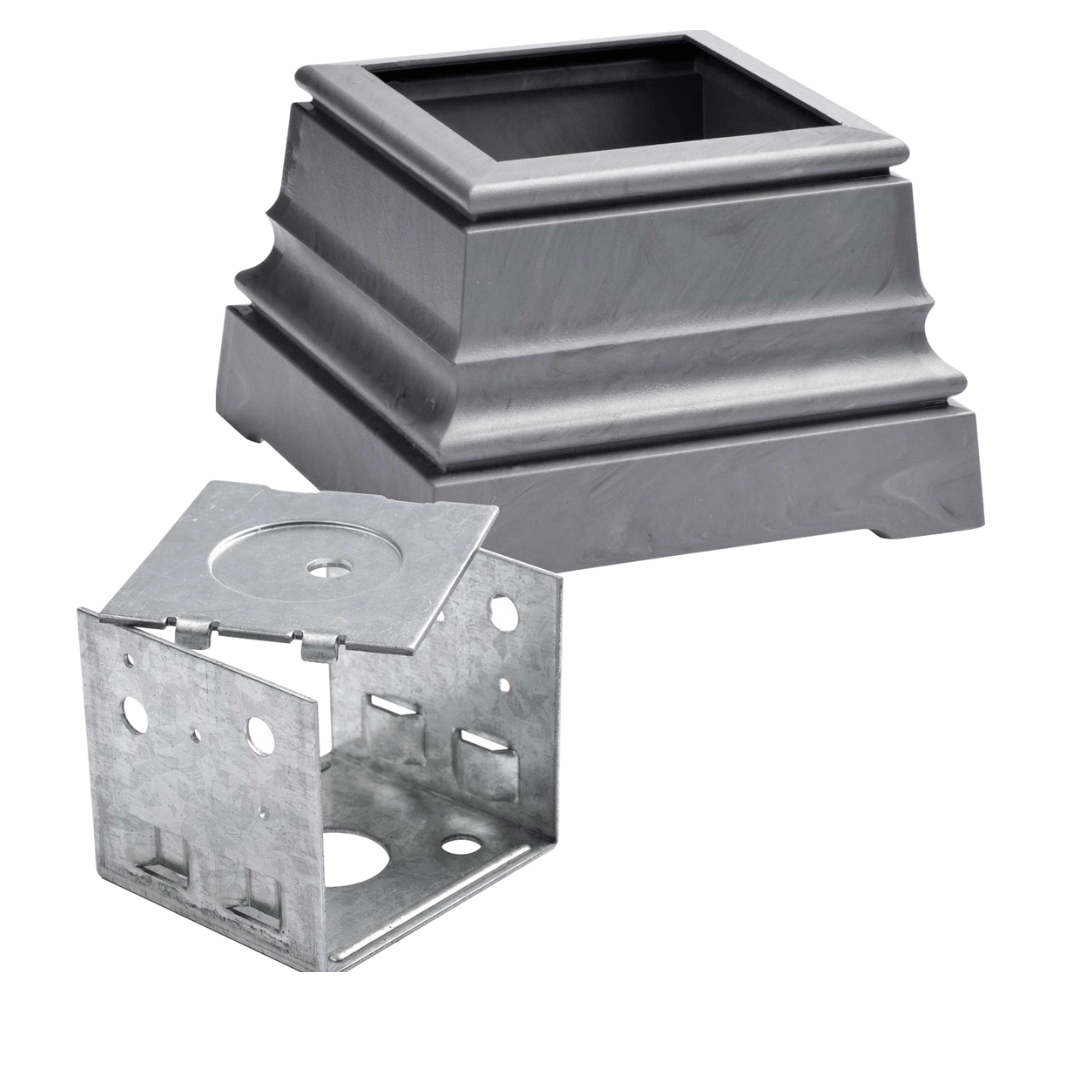 Fedtrim post cover and support kit for 90-100mm posts, for aesthetic enhancement.