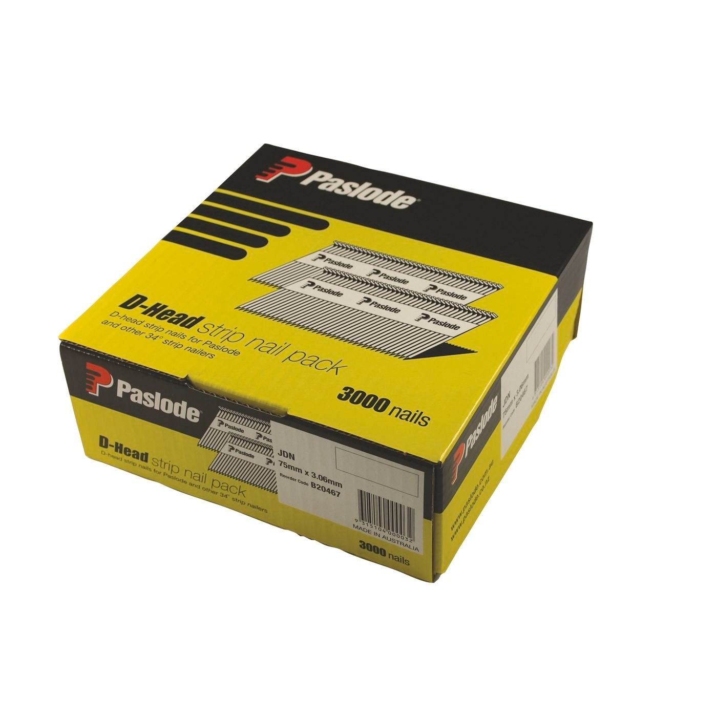 Paslode 75x3.06mm bright D head NO-GAS JDN nails 3000 pack for framing – Alpha Timber Sydney