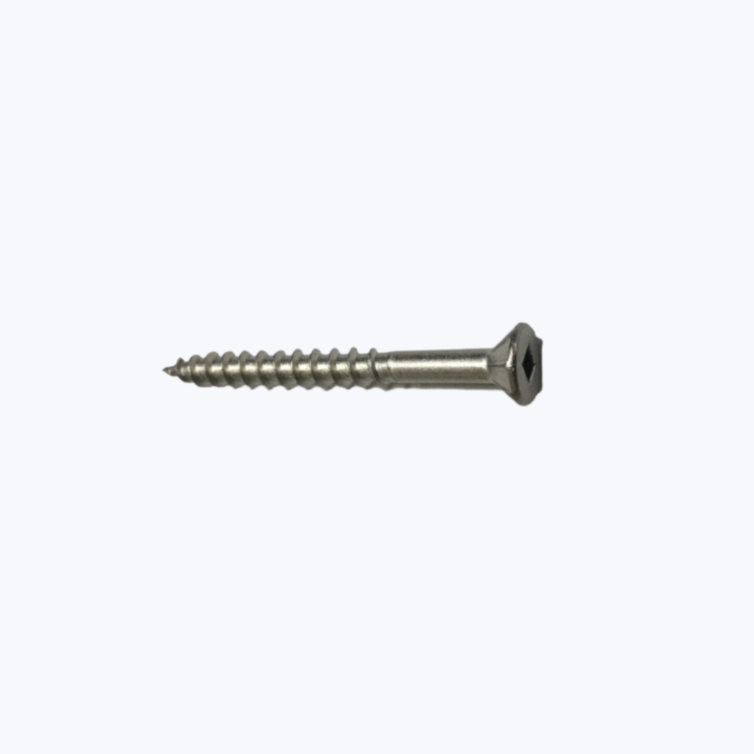 1000-pack 10gx50 galvanised decking screws for reliable deck fastening. DEVO-DECK sample box for previewing premium decking materials.