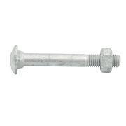 Galvanised bolt and nut cup 12x100 for secure metal connections.