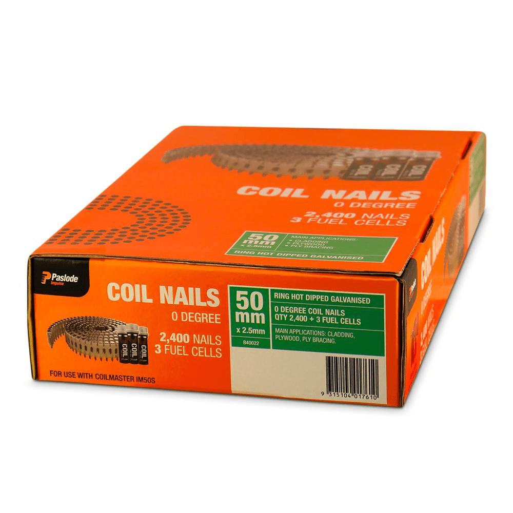 50x2.7mm coil ring nails designed for durable cladding.