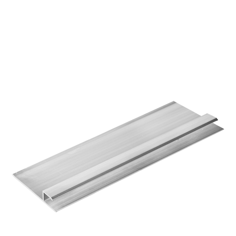 Hardie 9mm Alum Horizontal TJoint 3000mm  Durable aluminum T-joint for Hardie board installations.