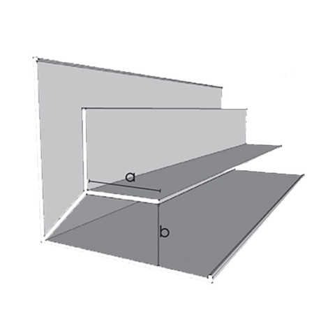 Small internal flanged corner by W/Tex, 3.66m for detailed corners.