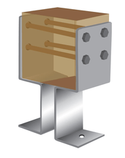 Split leg post support for versatile and adjustable installation.