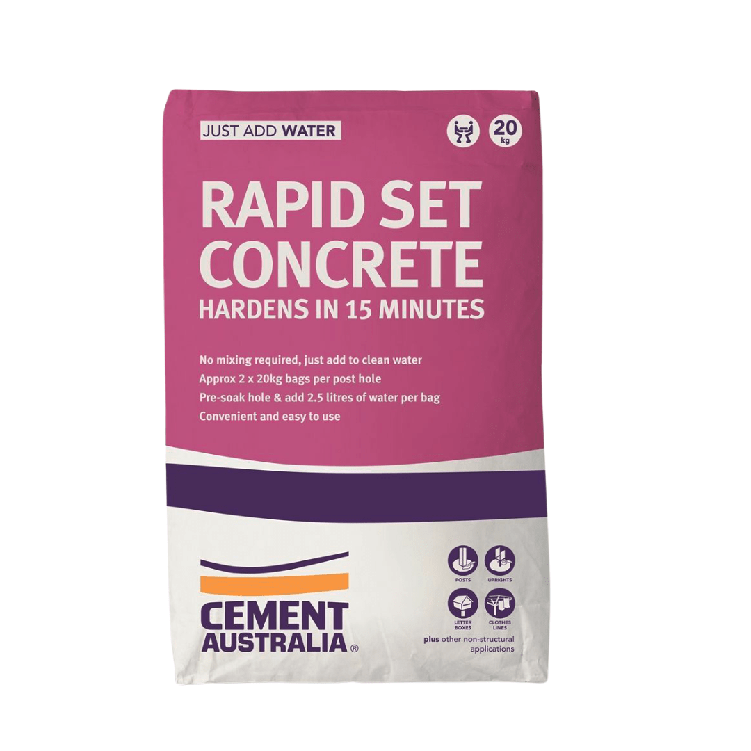 RAPIDSET CONCRETE 20kg for quick and durable setting.