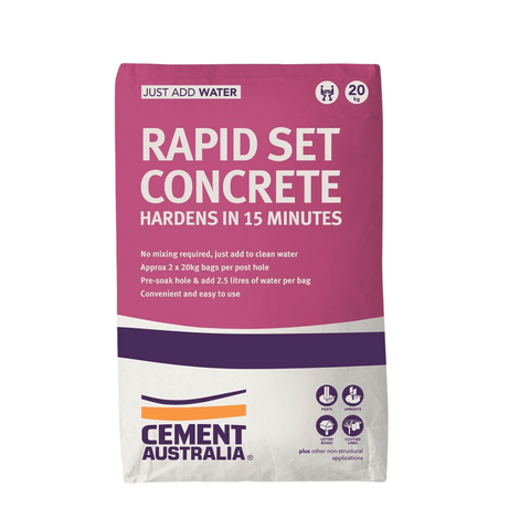 RAPIDSET CONCRETE 20kg for quick and durable setting.