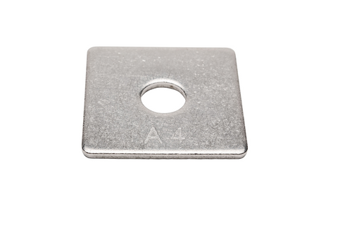 Galvanised 50mm M12 square washers for strong bolted joints.
