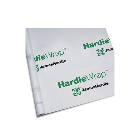 HardieWrapTM Weather Barrier 2.75m by 30m, protective for building exteriors.