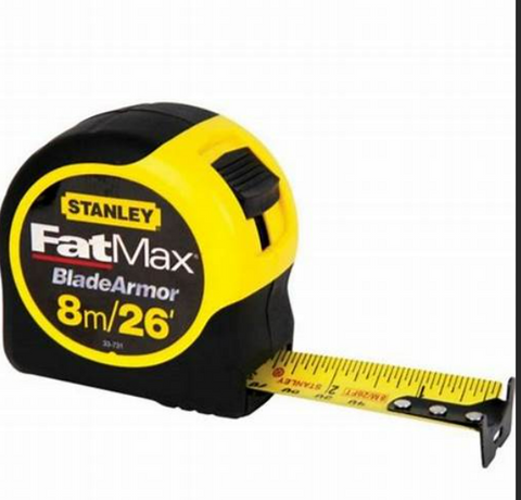 10m/33ft FatMax tape measure for extended reach in measuring.